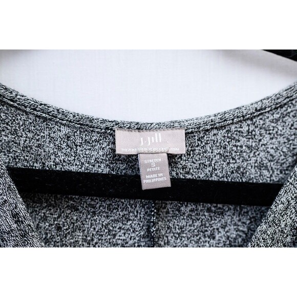 J. Jill Wearever Collection Stretch S Petite gray t-shirt Dress Maxi drape neck - Picture 2 of 7